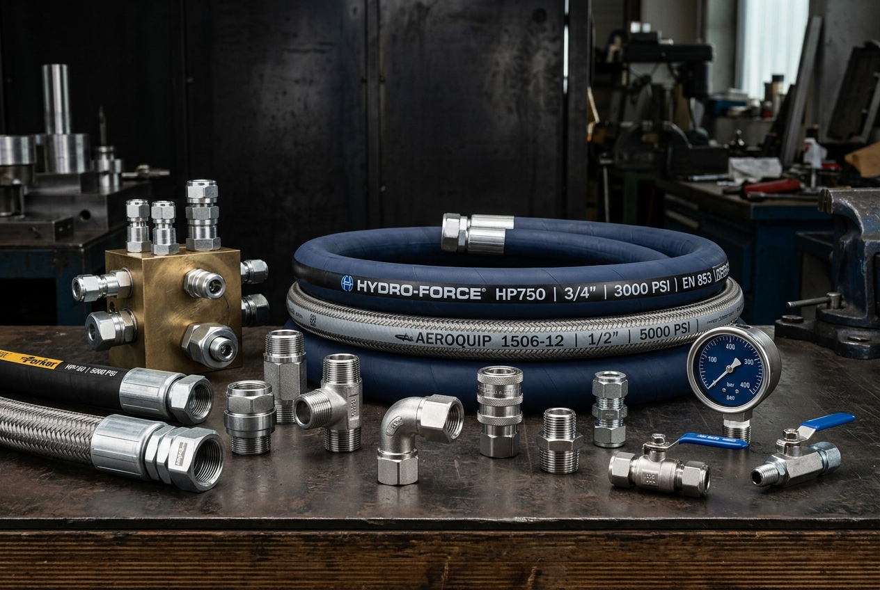 Hydraulic hoses and industrial components